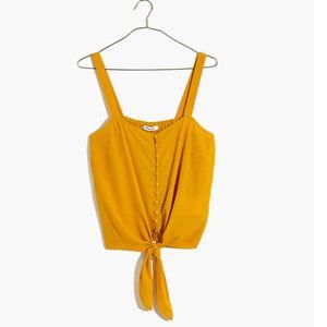 Madewell Button Front Tie Tank Top